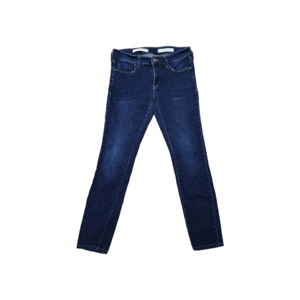 Pilcro Jeans Mid-Rise Skinny Dark Wash Indigo Blue‎ Denim Casual Size 28